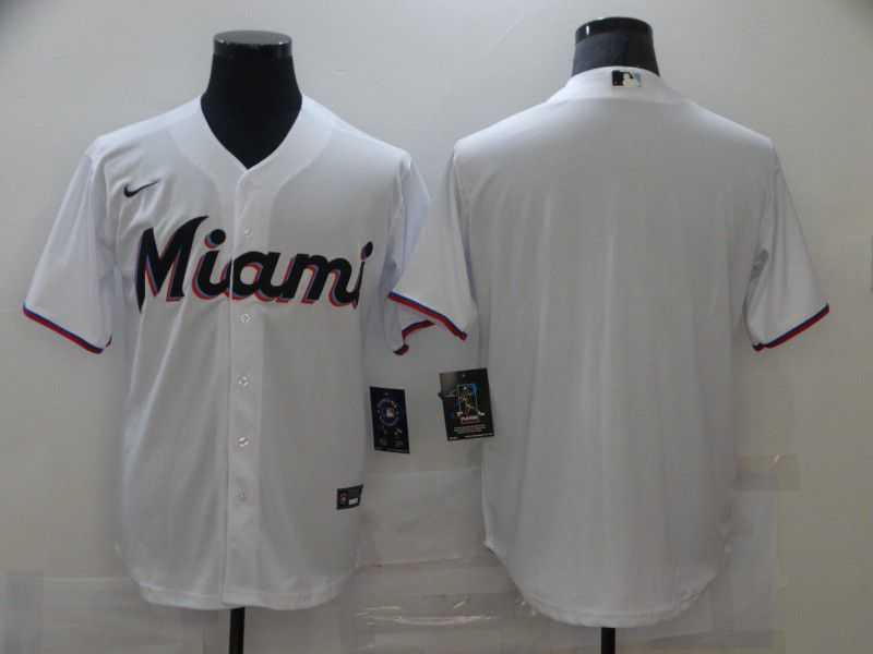 Men Miami Marlins Blank White Game Nike MLB Jerseys